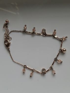 🎁 Free w/ purchase of $25+ / Y - Delicate Rose Gold Crystal Charm Bracelet